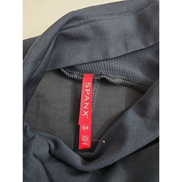 SPANX Mama Maternity ~Women's Size S/P~ Black Faux Leather Leggings Stretch. - Picture 2 of 13
